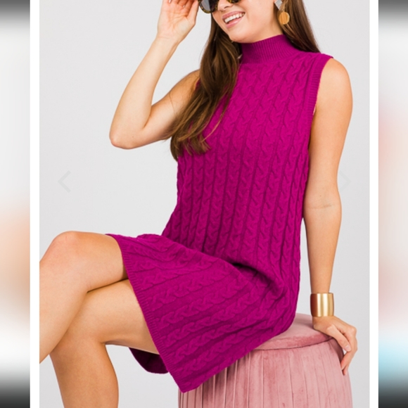 HILLARY CABLE KNIT DRESS, PLUM - Picture 3 of 7